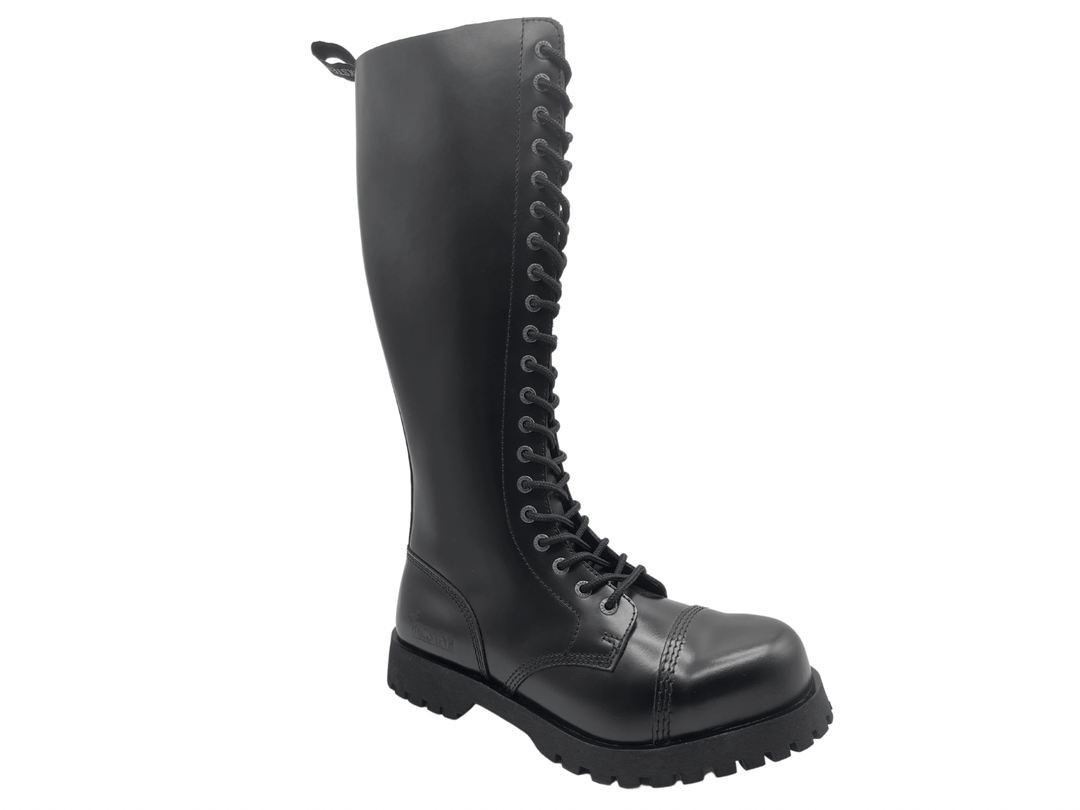 Darksteyn 20 Eye Premium Ranger Boots Black Zip