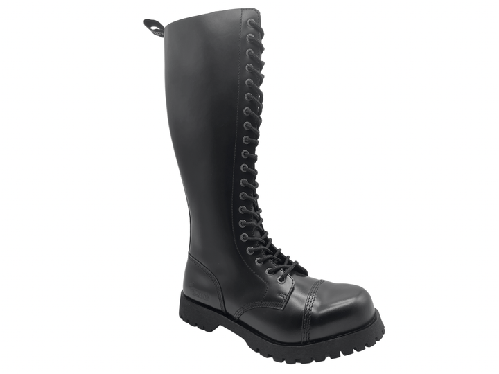 Darksteyn 20 Eye Premium Ranger Boots Black Zip