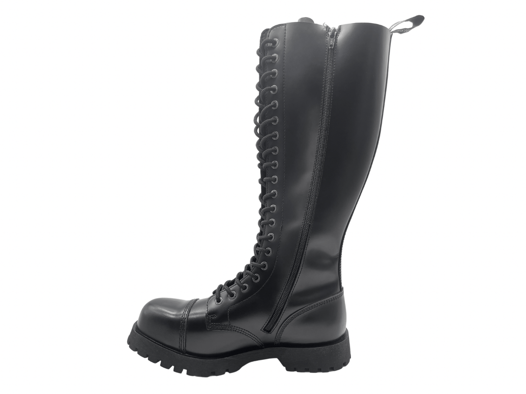 Darksteyn 20 Eye Premium Ranger Boots Black Zip